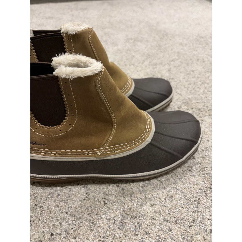 Eddie Bauer Hunt Pac Tan Brown Leather Waterproof Shearling Lined Duck Boot 8.5M - Picture 4 of 8